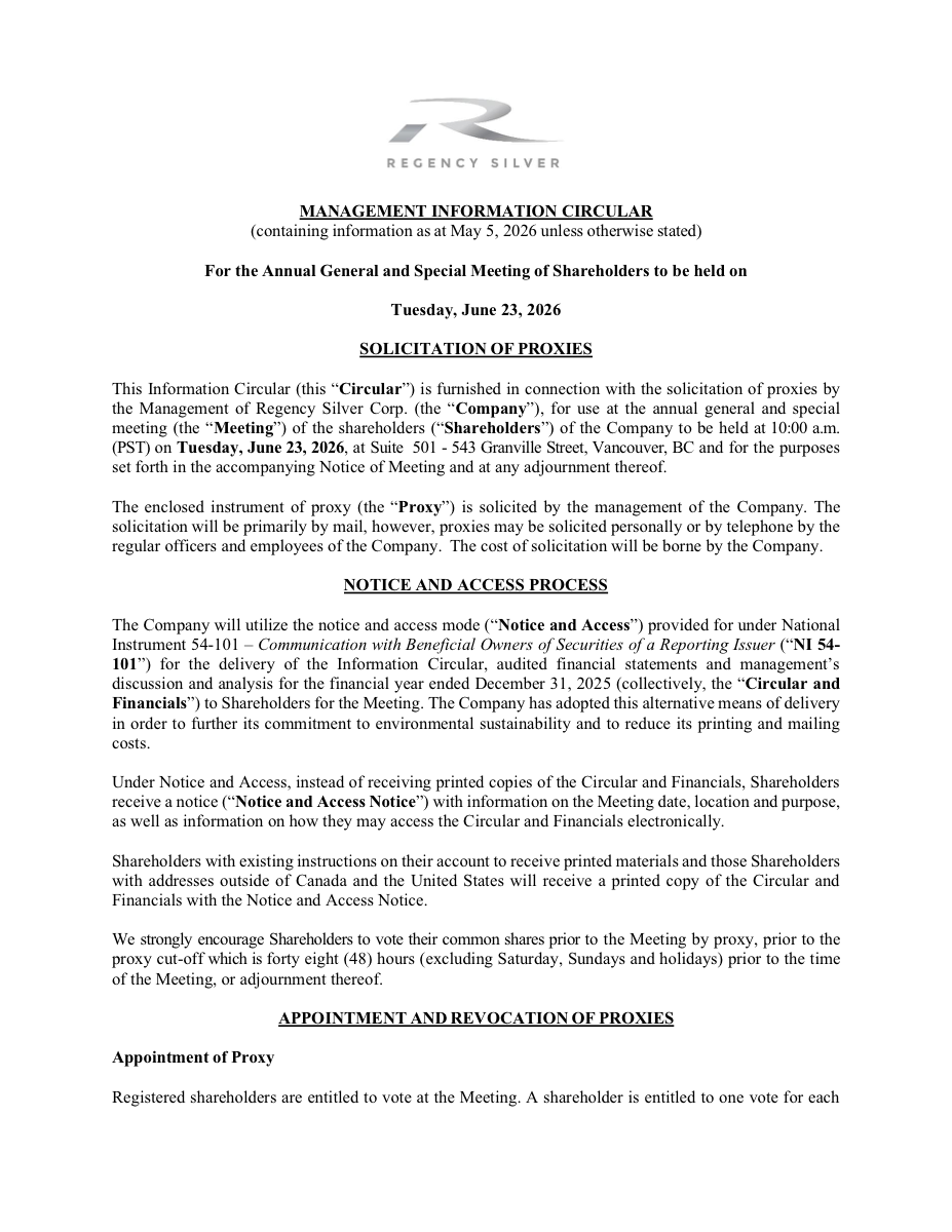 First page of 2026 Management Information Circular