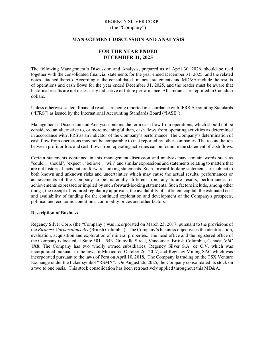 First page of FY 2025 MD&A